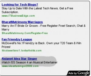 Idea star singer - Google ad